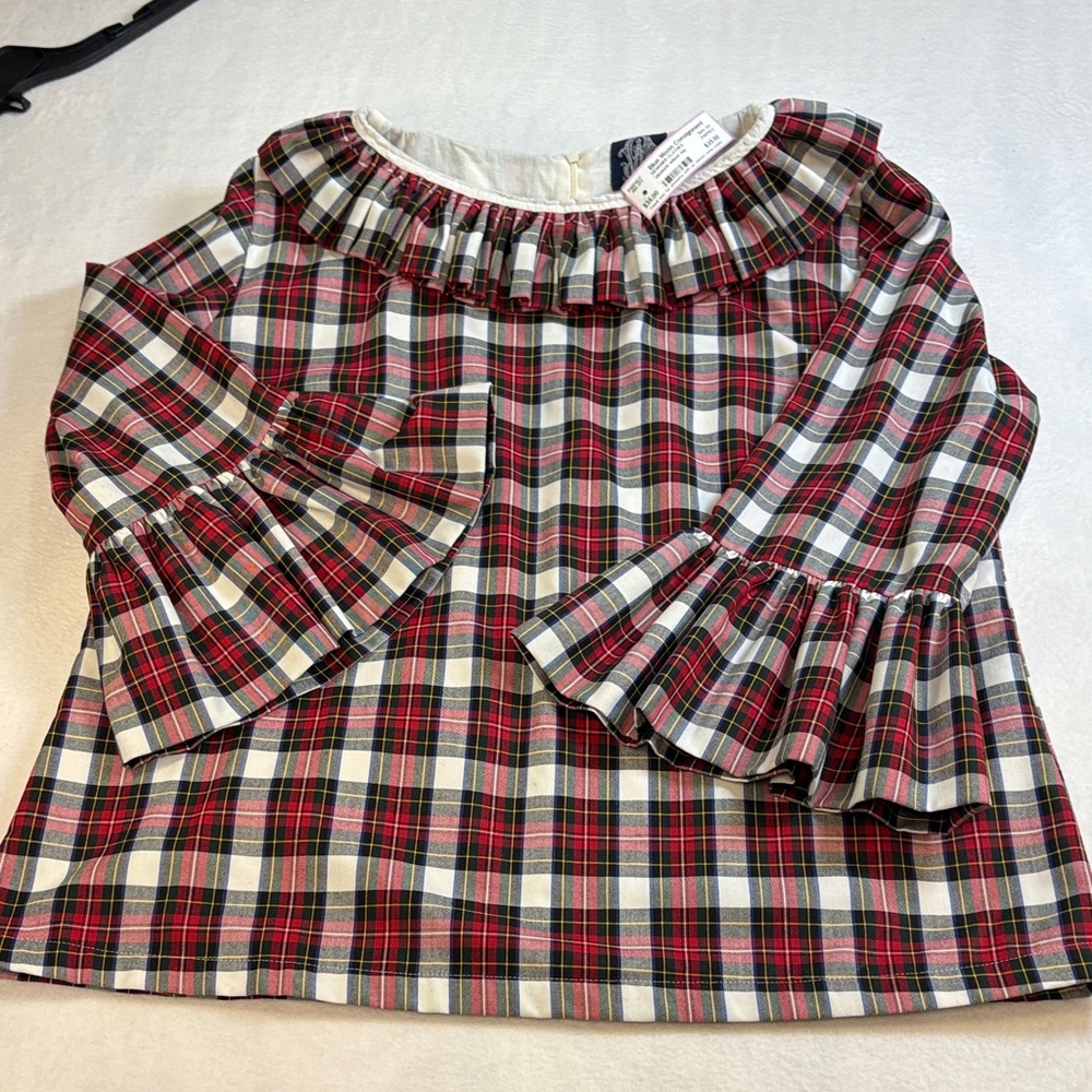 Women’s Plaid Ruffle Blouse by Elizabeth Wilson